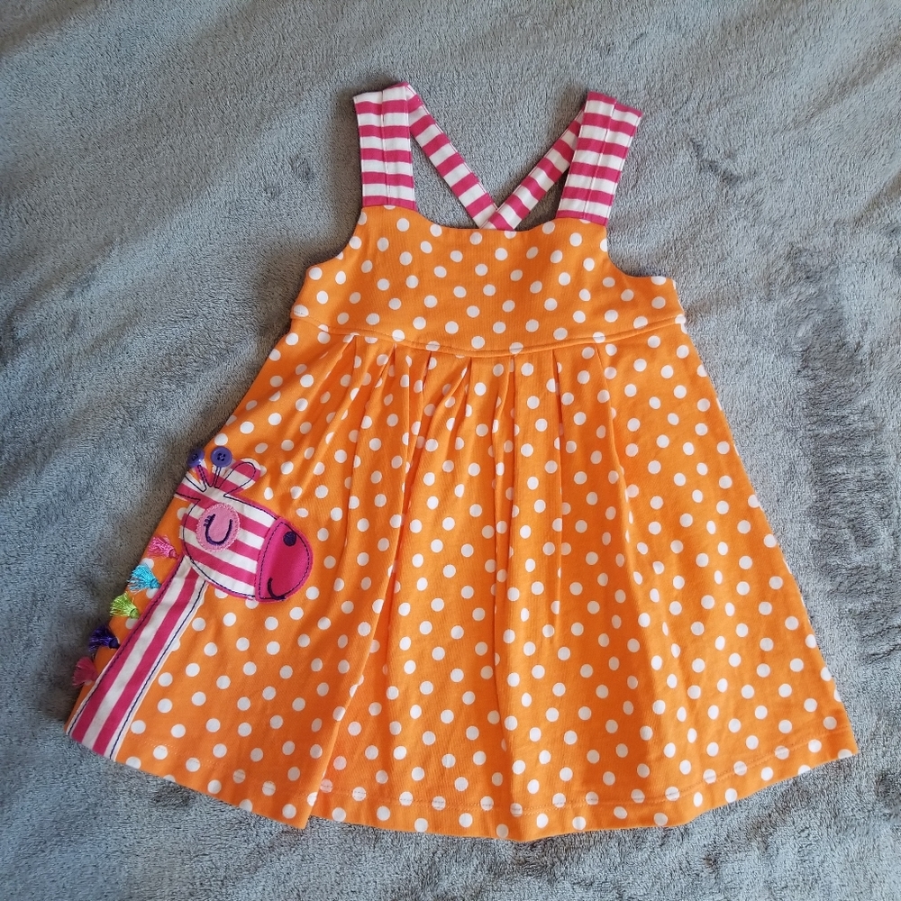 Orange Polka Dot Giraffe Dress